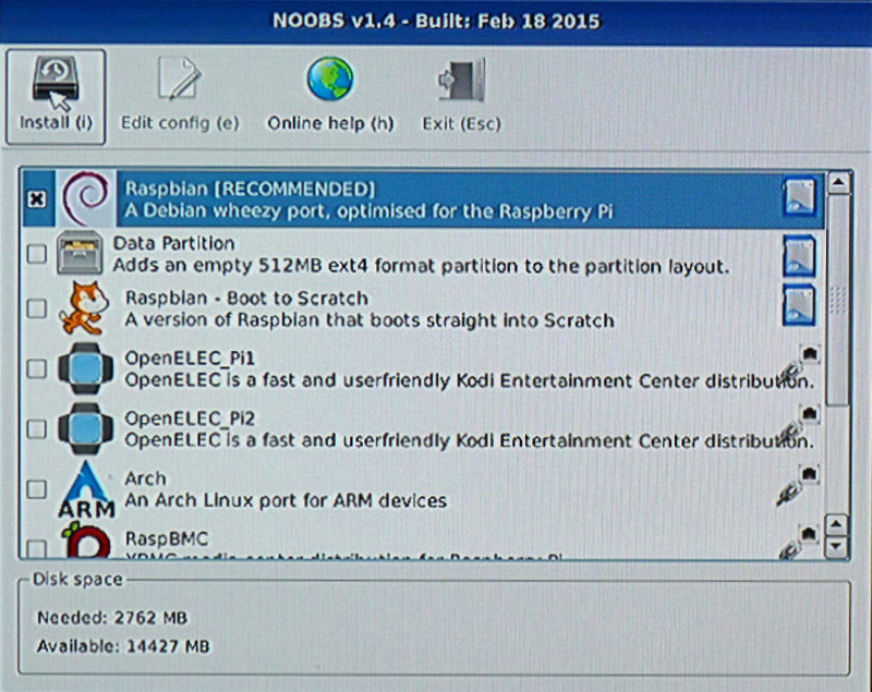 Raspberry Pi 2 Initial set-up and configuration with NOOBS